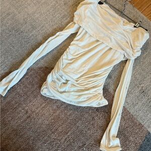 NWT Abercrombie Long Sleeve Off the Shoulder Cotton Blend Top